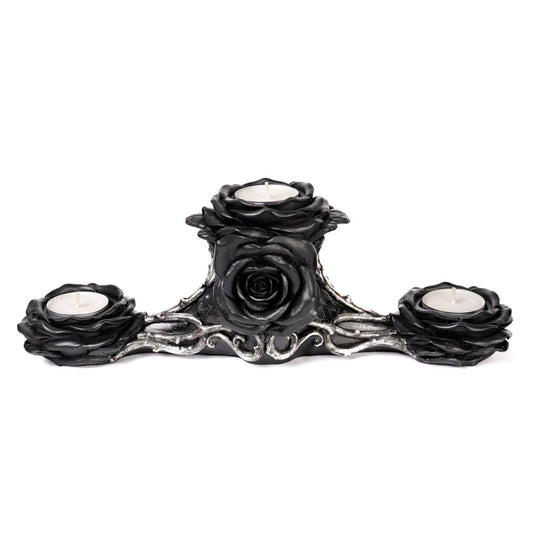 Black Rose Triple T-Light Holder
